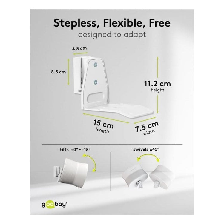 SM-SE3-WT-2x Set van 2 stuks - Muurbeugel voor Sonos Era 300 - Wit - Kantelbaar & draaibaar