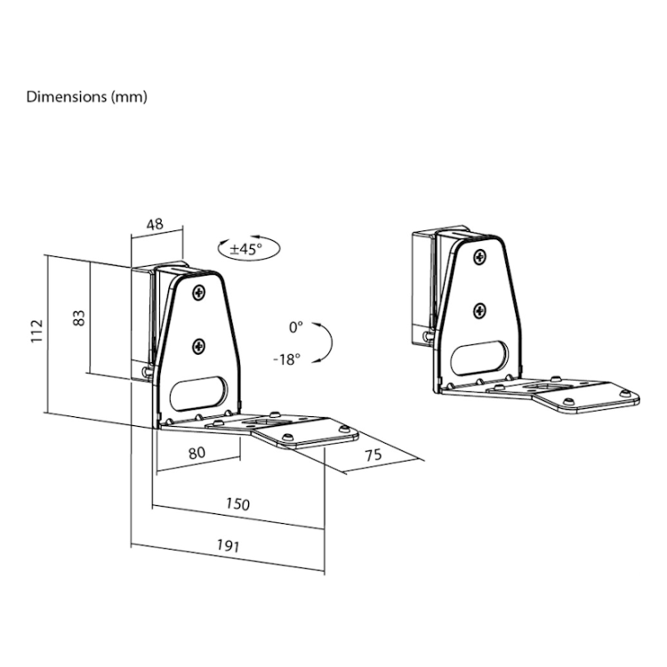 SM-SE3-WT-2x Set van 2 stuks - Muurbeugel voor Sonos Era 300 - Wit - Kantelbaar & draaibaar