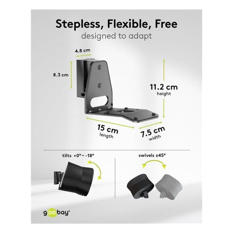 SM-SE3-ZW-2x Set van 2 stuks - Muurbeugel voor Sonos Era 300 - Zwart - Kantelbaar & draaibaar