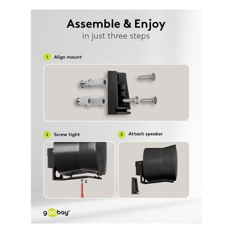 SM-SE3-ZW-2x Set van 2 stuks - Muurbeugel voor Sonos Era 300 - Zwart - Kantelbaar & draaibaar