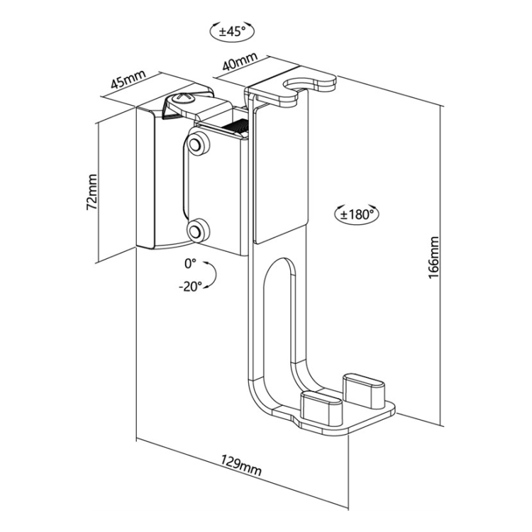 SM-SO-ZW-2x Set van 2 stuks - Muurbeugel voor Sonos One / One SL - Zwart - Kantelbaar & draaibaar