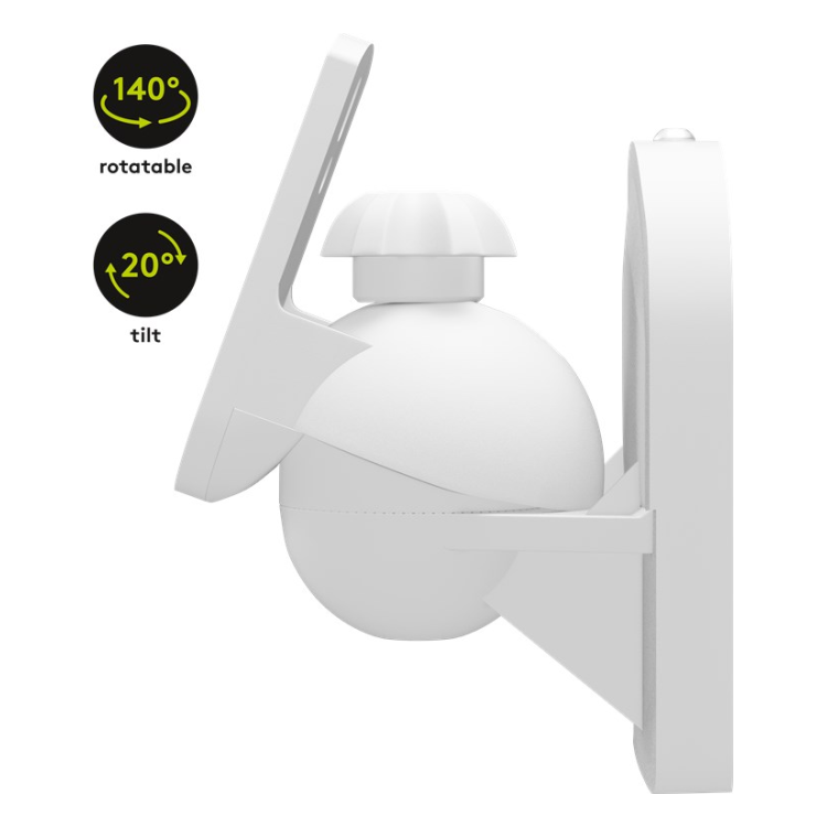 SM-UNI-WT-2x Set van 2 stuks - Universele muurbeugel voor luidsprekers - Wit - Kantelbaar & draaibaar
