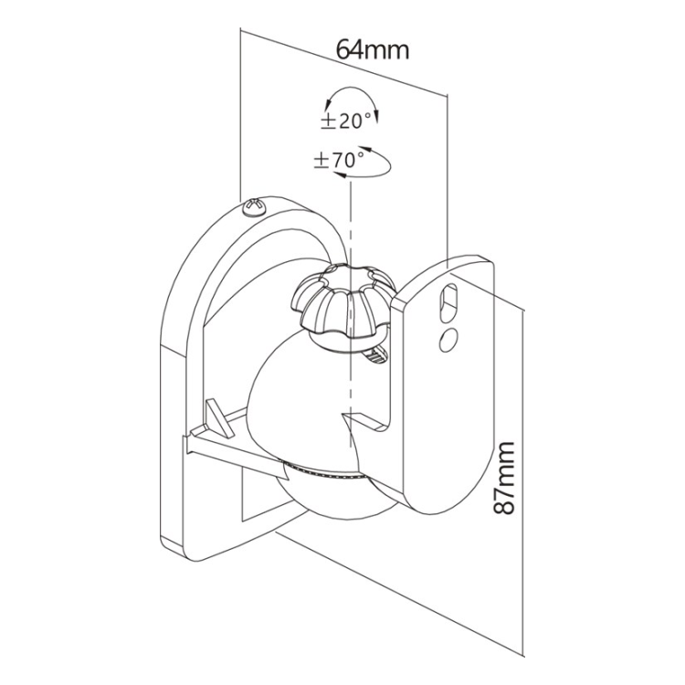 SM-UNI-WT-2x Set van 2 stuks - Universele muurbeugel voor luidsprekers - Wit - Kantelbaar & draaibaar