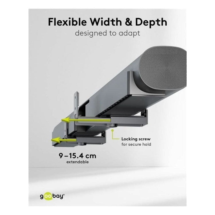 SM-UNISB-ZW-2x Universele muurbeugel voor soundbar - Zwart - Diepte instelbaar
