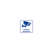 ST1-BI-55 Sticker camerabewaking - Blauw/Wit - 5,5x5,5 cm