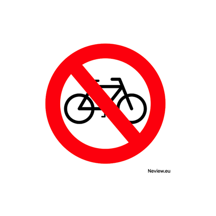 ST1010GFP Sticker - verboden voor fietsen - 10x10 cm