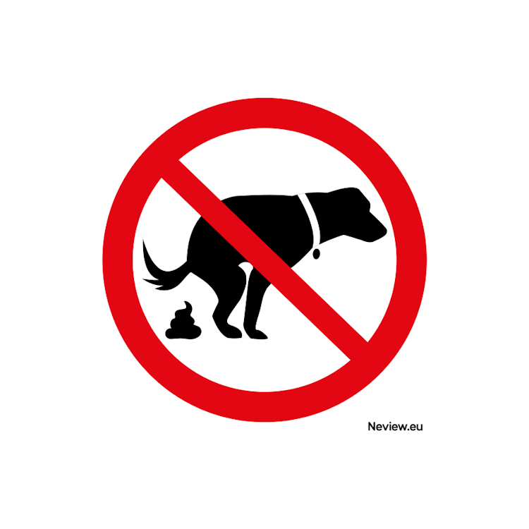 ST1010VTP Sticker - verboden te poepen - Hond - 10x10 cm