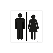 ST1010WCMV Sticker - Heren en dames toilet - 10x10 cm
