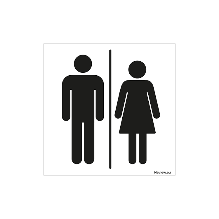 ST1010WCMV Sticker - Heren en dames toilet - 10x10 cm