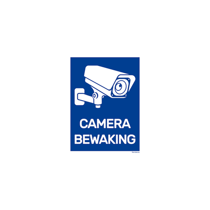 ST1520 Sticker camerabewaking - Blauw/ Wit - 15x20 cm