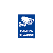 ST1520 Sticker camerabewaking - Blauw/ Wit - 15x20 cm