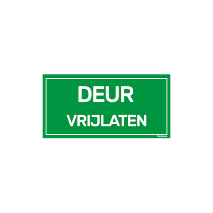 ST2010DV-GR Sticker - Deur vrij laten - 20x10 cm