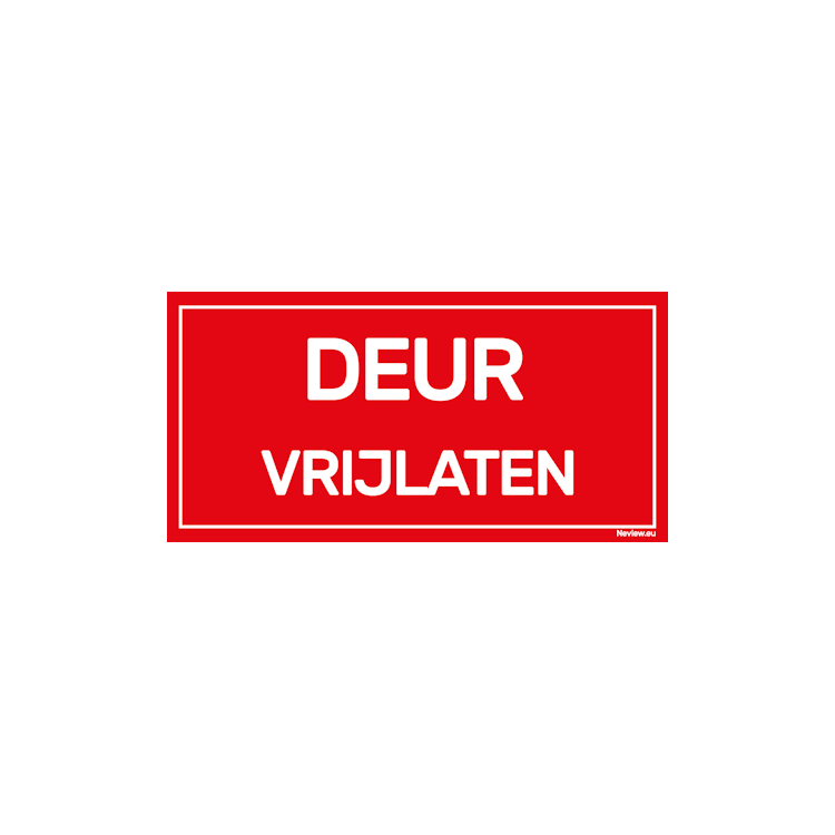 ST2010DV-RD Sticker - Deur vrij laten - Rood -  20x10 cm