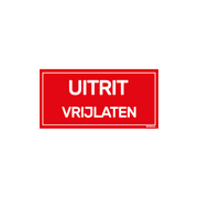 ST2010UV-RD Sticker - Uitrit vrijhouden - Rood -  20x10 cm