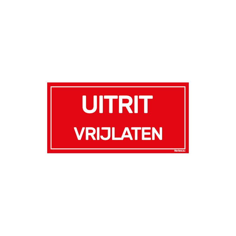 ST2010UV-RD Sticker - Uitrit vrijhouden - Rood -  20x10 cm
