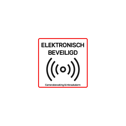 ST4-BU-55 Sticker -  elektronisch beveiligd - camerabewaking en inbraakalarm - 5,5x5,5 cm