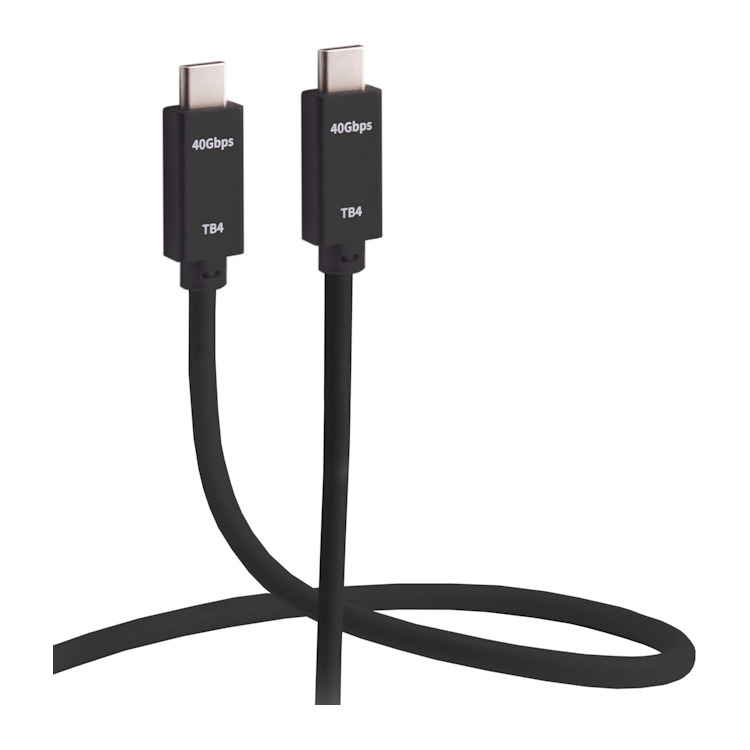 TB4-1-ZW UltraFlex Thunderbolt 4 kabel - USB-C naar USB-C - PD 100 watt - Thunderbolt 4.0 - 1 meter - Zwart