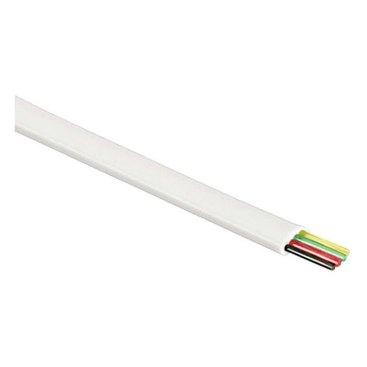 TEL-4AD-100-WT 4 aderige telefoonkabel-plat - 100 meter - Wit