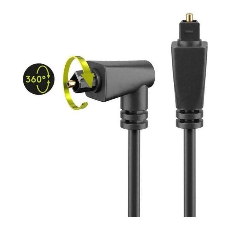 TL-1x360-1 Toslink kabel - 1 meter - 1 haakse stekker - 4 mm