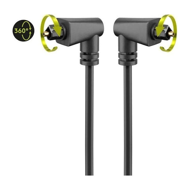 TL-2x360-1 Toslink kabel - 1 meter - 2 haakse stekkers - 4 mm