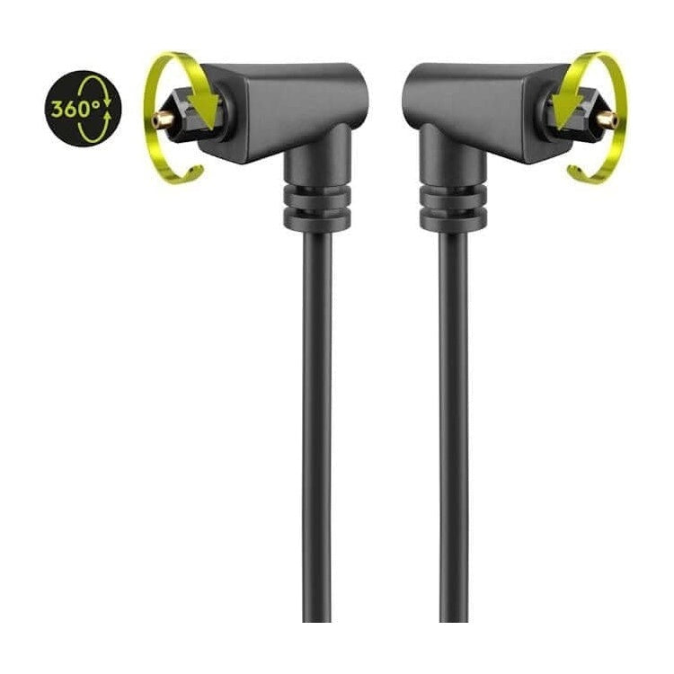 TL-2x360-1 Toslink kabel - 1 meter - 2 haakse stekkers - 4 mm