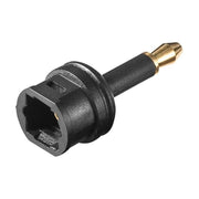 TL-A-MTL-TL TOSLINK digitale audioadapter - 3,5 mm mini-TOSLINK mannelijk > TOSLINK vrouwelijk - Verguld - Zwart
