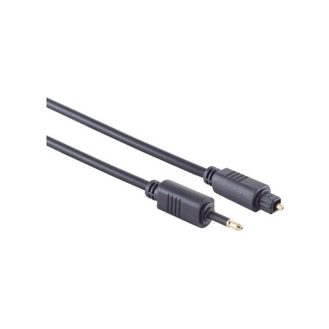 TL4-mTL-1.5 Toslink kabel - 1.5 meter - Toslink naar Mini Toslink - 4 mm - Zwart