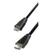 TM-HDMI-mHDMI-1.4-1 1 meter HDMI 1.4 kabel - 4K/30 Hz - HDMI A naar HDMI C (mini) - Transmedia - Zwart