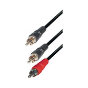 TM-RCA1-RCA2-1.5 RCA mono naar RCA stereo audiokabel - 1,5 meter - Zwart