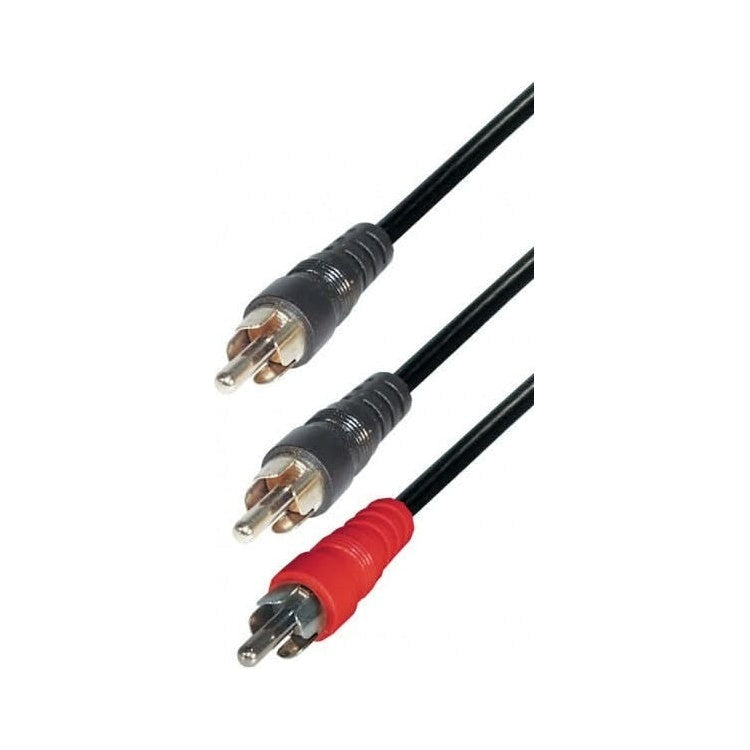 TM-RCA1-RCA2-1.5 RCA mono naar RCA stereo audiokabel - 1,5 meter - Zwart