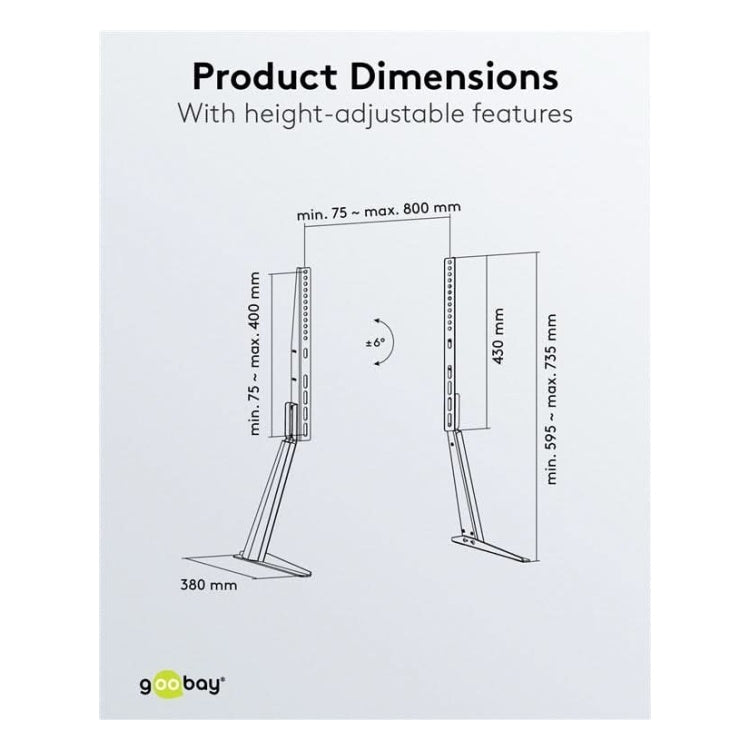 TVB-32-70 Goobay TV tafelstandaard - Tot 70 inch - 59.5-73.5 cm hoog