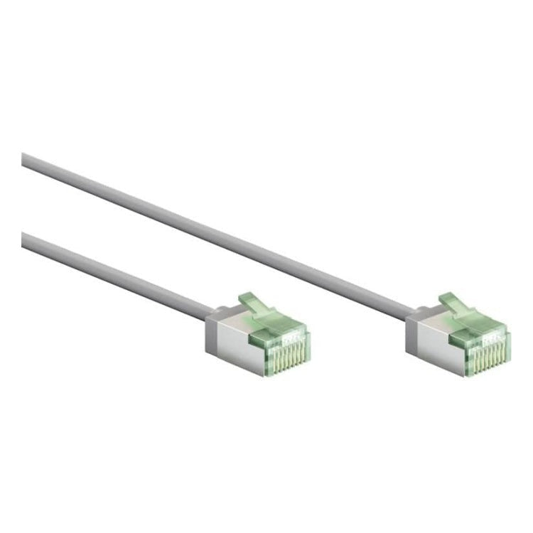 UF-C8C-SLIM-0.15-G 15 cm CAT8.1 Slimline Netwerkkabel - U/FTP - LSZH - 25/40 Gbit/s - Grijs