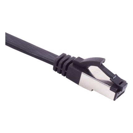 UFF-C8C-10-ZW 10 meter Cat 8 U/FTP (PiMF) platte netwerkkabel - 100% koper