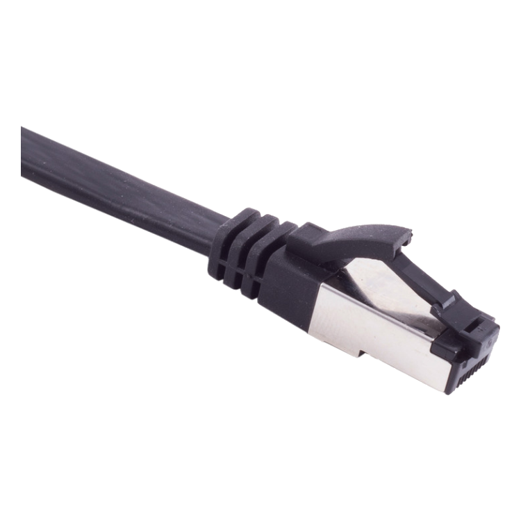 UFF-C8C-7.5-ZW 7.5 meter Cat 8 U/FTP (PiMF) platte netwerkkabel - 100% koper