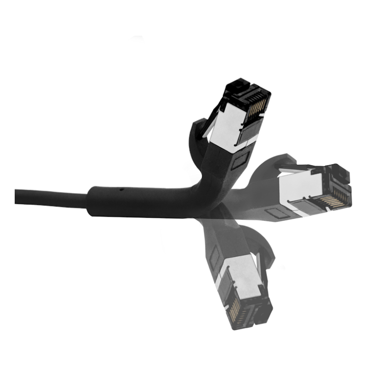UFFL-C8C-0.25-ZW 25 cm Cat 8 U/FTP netwerkkabel - Flexibele connector - 100% koper