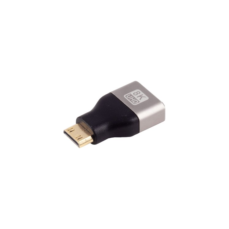uHDMI-HDMI-2.1-A Micro-HDMI 2.1 naar female HDMI-A adapter - Metaal - 8K/60 Hz