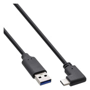 USB-3.2-A-CH-0.3 30 cm USB 3.2 kabel - haakse USB-C naar USB-A - Zwart