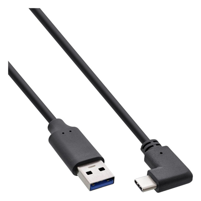 USB-3.2-A-CH-0.3 30 cm USB 3.2 kabel - haakse USB-C naar USB-A - Zwart