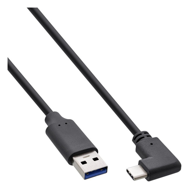 USB-3.2-A-CH-1.5 1,5 meter USB 3.2 kabel - haakse USB-C naar USB-A - Zwart