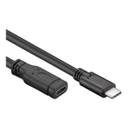 USB-C-3.0-V-1 USB-C naar USB-C verlengkabel - USB 3.2 (tot 10 Gbit/s) - 1 meter - PD 60 watt - Zwart