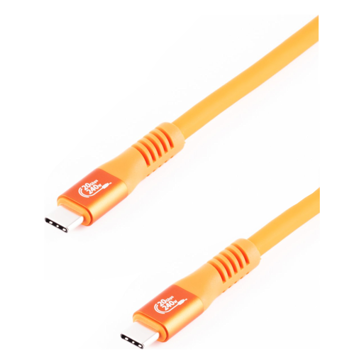 USB-C-3.2-1.5-OR USB-C kabel - USB 3.2 Gen 2x2 - 1,5 meter - PD 3.1 240 watt - Oranje