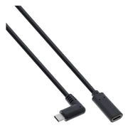 USB-C-3.2-V-0.5-H Premium USB-C naar USB-C verlengkabel - Haaks- USB 3.2 - 50 cm - PD 100 watt - Zwart
