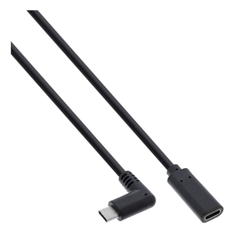 USB-C-3.2-V-2-H Premium USB-C naar USB-C verlengkabel - Haaks- USB 3.2 - 2 meter - PD 100 watt - Zwart