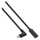 USB-C-3.2-V-2-H Premium USB-C naar USB-C verlengkabel - Haaks- USB 3.2 - 2 meter - PD 100 watt - Zwart