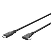 USB-C-3-5g-60w-H-1 1 meter USB-C Kabel Haaks (90°) - USB 3.0 - 60W - 5 Gbit/s - Zwart