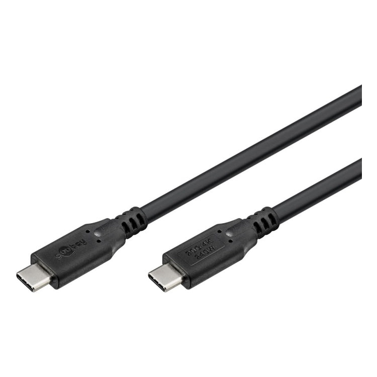 USB-C-4.0-20g-240w-2 USB 4 kabel - USB C - PD 240 watt - 4K/60Hz video - USB 4.0 - 20 Gbit - 2 meter