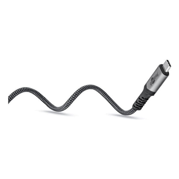 USB-C-4.0-40g-240w-T1.5 USB 4 kabel - USB C - PD 240 watt - 8K/60Hz video - USB 4.0 - 40 Gbit - Textiel - 1.5 meter