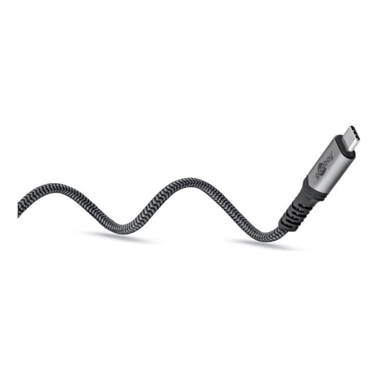 USB-C-4.0-40g-240w-T1.8 USB 4 kabel - USB C - PD 240 watt - 8K/60Hz video - USB 4.0 - 40 Gbit - Textiel - 1.8 meter