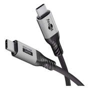 USB-C-4.0v2-1 1 meter USB-C Kabel - USB4 Versie 2.0 - 240W - 80 Gbit/s - Zwart/Zilver