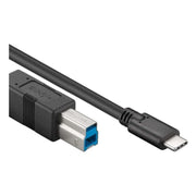 USB-C-B-3.0-1.8 USB 3.0 kabel - USB-C naar USB-B - 1,8 meter - Zwart